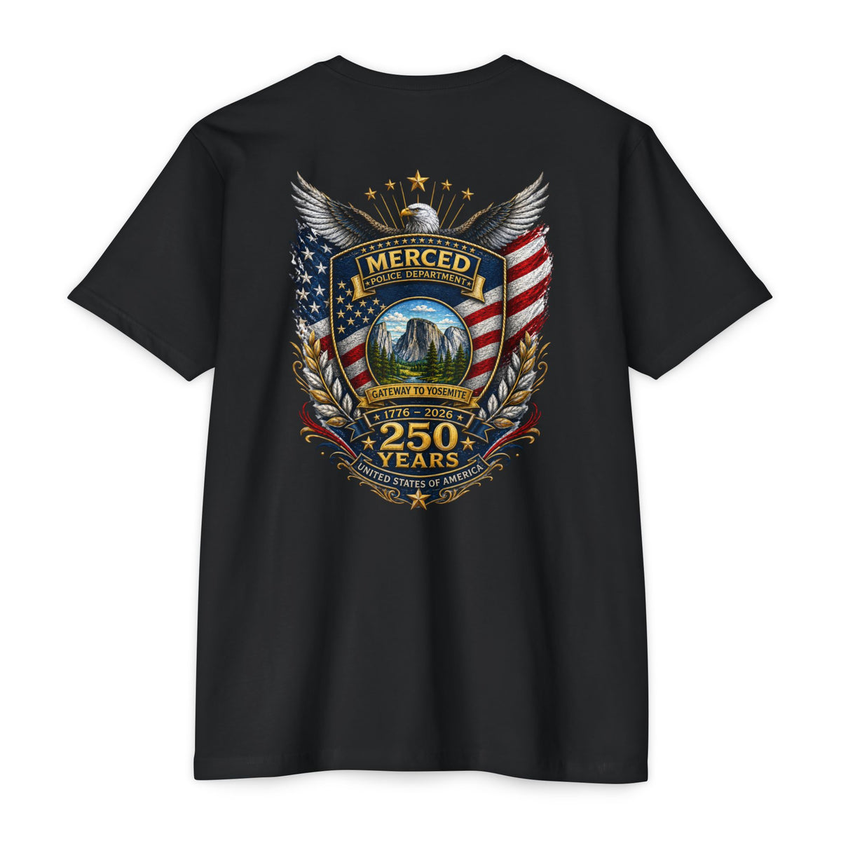 SLYR Apparel America 250 commemorative T-shirt – Merced Edition