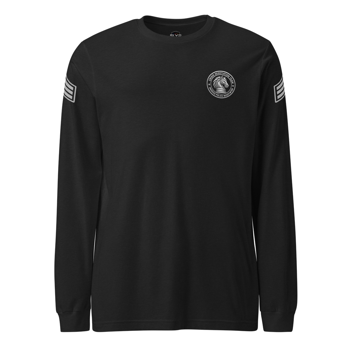 Front view of SLYR Apparel CNT Sergeant Long Sleeve Shirt in black heather