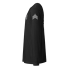 Left-side view of SLYR Apparel CNT Sergeant Long Sleeve Shirt in black heather