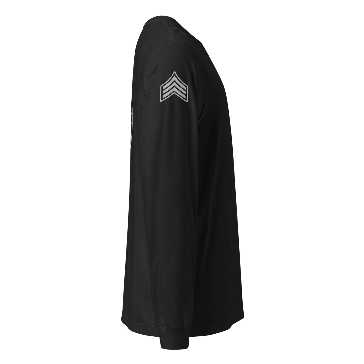 Right-side view of SLYR Apparel CNT Sergeant Long Sleeve Shirt in black heather
