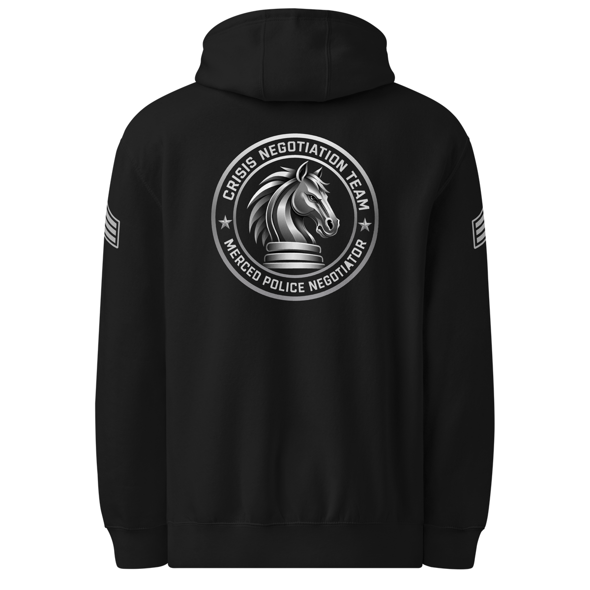 Back view of SLYR Apparel Crisis Negotiation Team Sergeant Hoodie