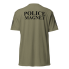 Back view of military green SLYR Apparel MAGNET Task Force Police Raid T-Shirt