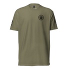 Front view of military green SLYR Apparel MAGNET Task Force Police Raid T-Shirt