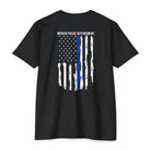 SLYR Apparel Merced Police Support Tee with thin blue line American flag