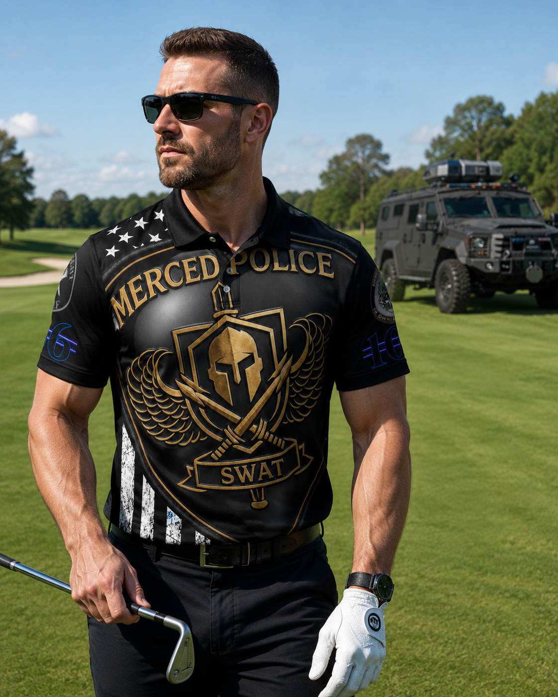 SLYR Apparel Merced SWAT Performance Golf Polo