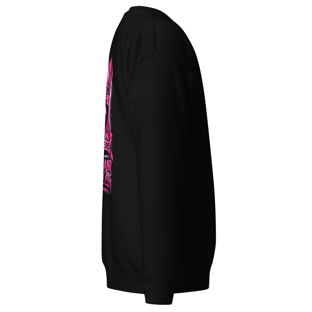 MPD Breast Cancer Awareness Sweatshirt by SLYR Apparel – right view
