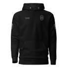 Front view of SLYR Apparel MPD CSO Explorer Advisor pullover hoodie in black