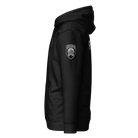 Left-side view of SLYR Apparel MPD CSO Explorer Advisor pullover hoodie in black