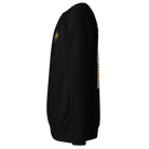 Left-side view of SLYR Apparel MPD Dispatcher red blue yellow sweatshirt in black