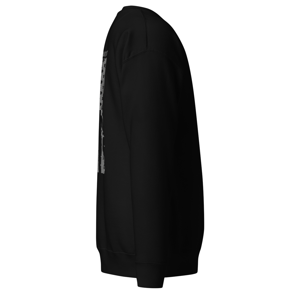 Right-side view of SLYR Apparel MPD Dispatcher yellow sweatshirt in black