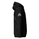 Right-side view of SLYR Apparel MPD Sergeant Explorer Advisor hoodie in black