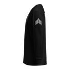 Left-side view of SLYR Apparel MPD Sergeant Explorer Advisor long sleeve shirt in black