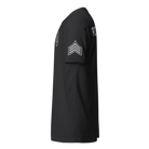 Left-side view of SLYR Apparel MPD Sergeant Explorer Advisor T-Shirt in black