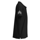 Right-side view of SLYR Apparel MPD Sergeant Polo Shirt in black