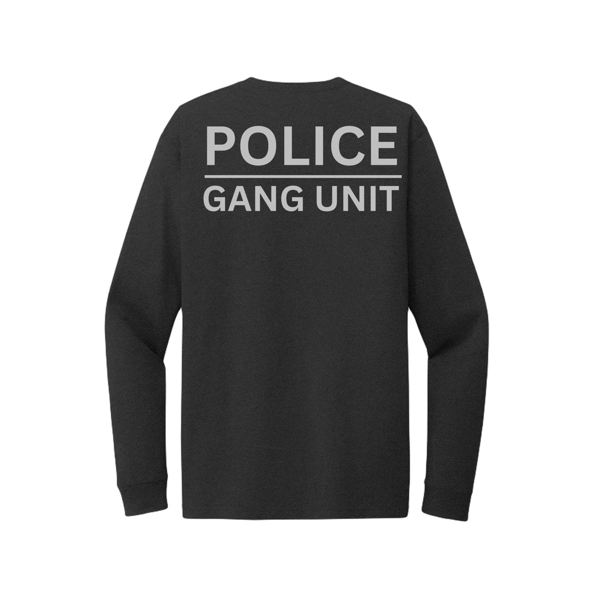 Merced Police Department Gang Sergeant D-Flex print CVC long-sleeve T-shirt – back view – SLYR Apparel
