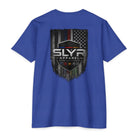 SLYR Apparel Shield distressed American flag graphic T-shirt