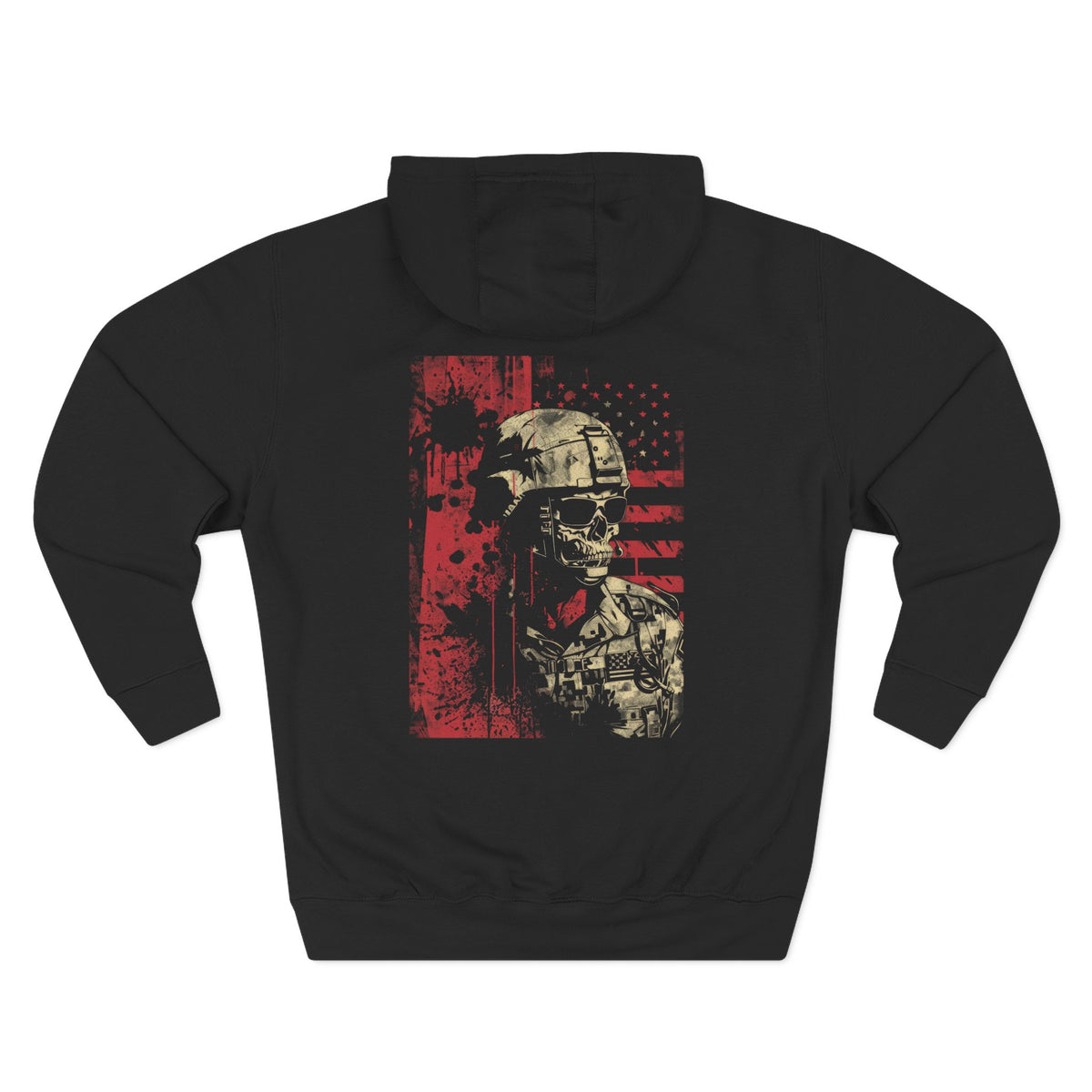 SLYR Apparel Tactical Honor Duty Legacy Military Skull American Flag Hoodie