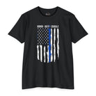 SLYR Apparel Thin Blue Line Honor Duty Courage Police Support T-Shirt