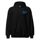L&D Trash Can Cleaning branded hoodie, black, front view