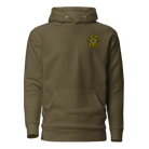 California Parole EMU Pullover Hoodie by SLYR Apparel in military green – front view