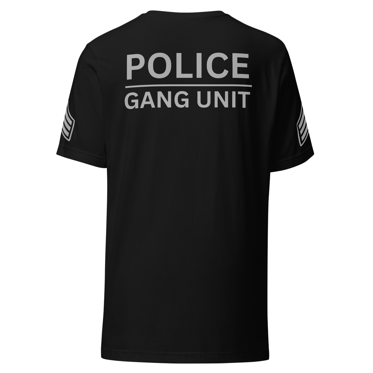 SLYR Apparel Merced Police Department Gang Sergeant D-Flex print black T-shirt back design