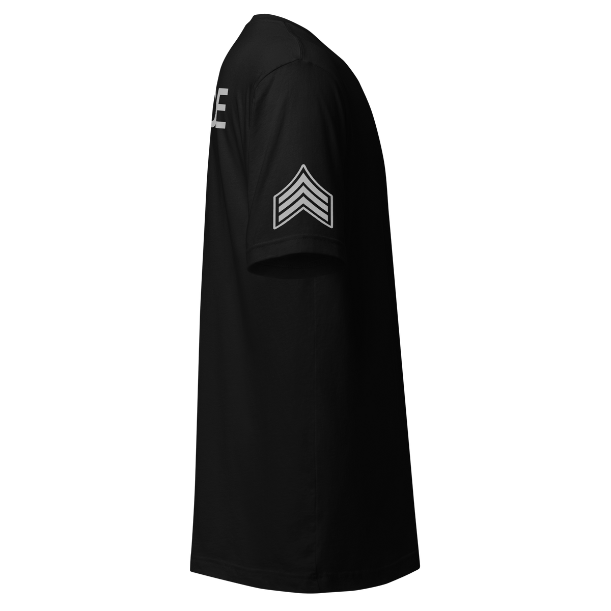 SLYR Apparel Merced Police Department Sergeant D-Flex print black T-shirt right-side view